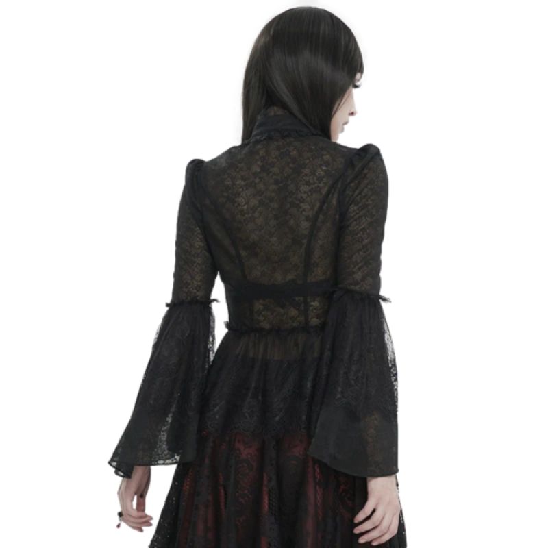 Chemisier à jabot de style gothique pour femme