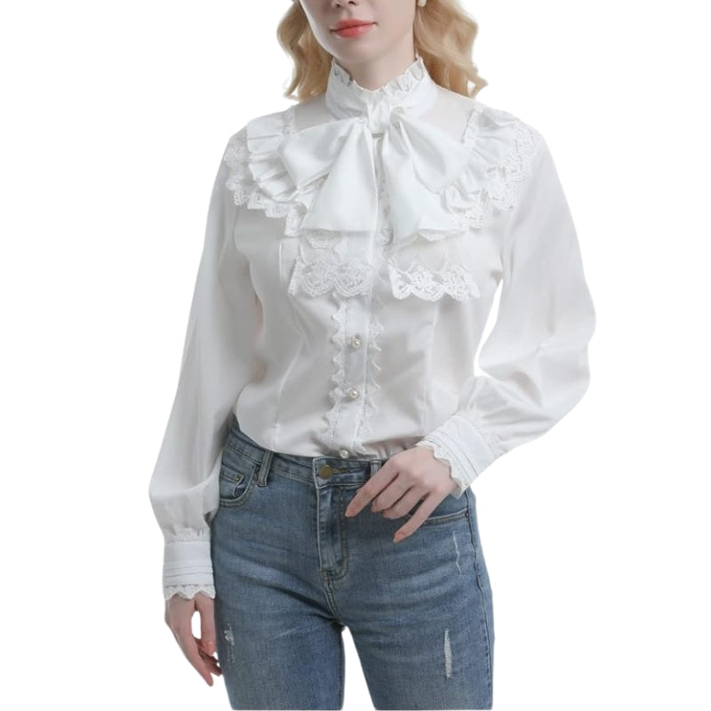 Chemisier blanc steampunk d’inspiration victorienne