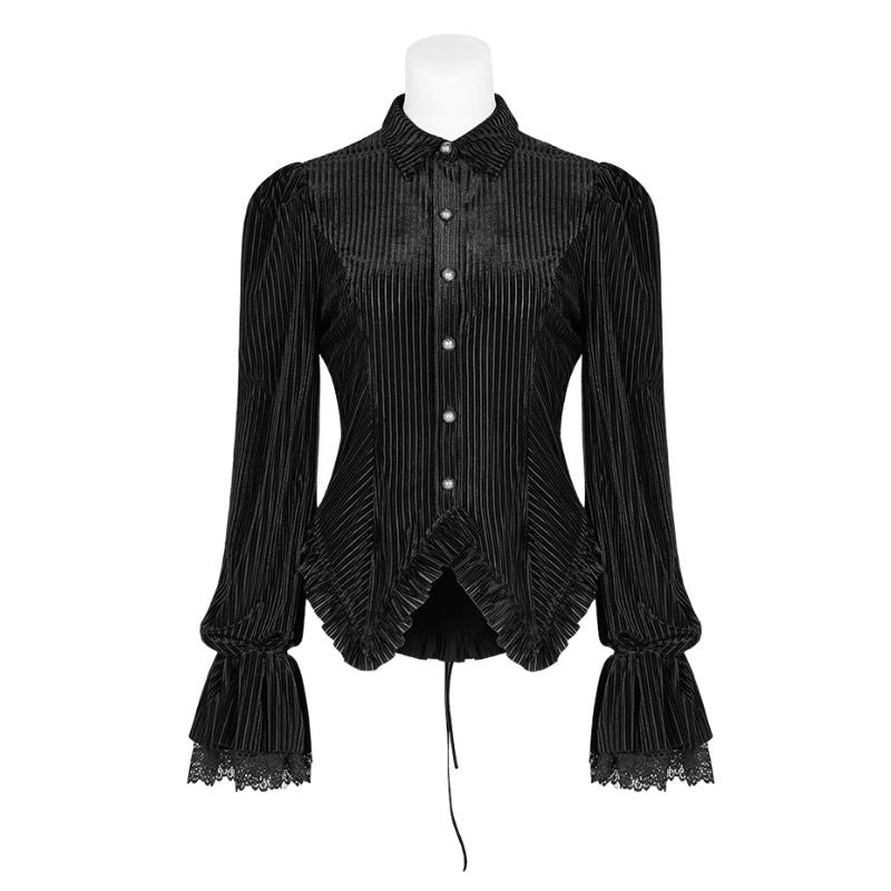 Chemisier féminin rayé de style steampunk