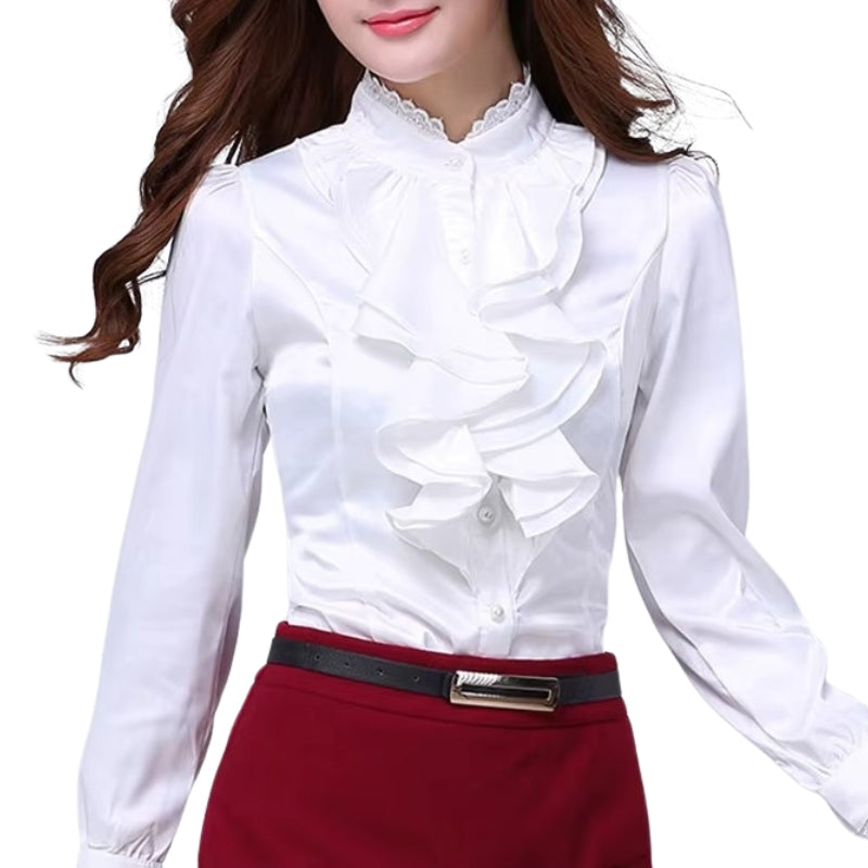 Chemisier femme à col jabot