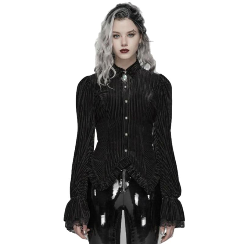Chemisier steampunk à rayures pour femme