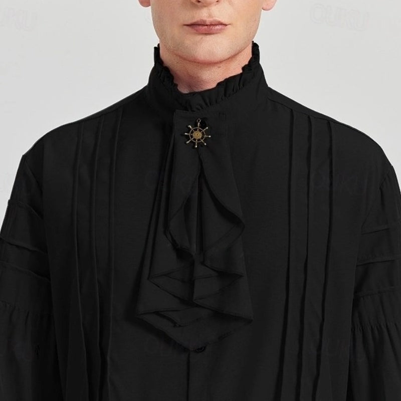 Chemisier victorien à col jabot pour homme