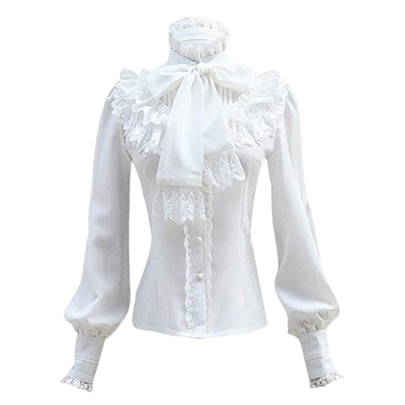 Chemisier victorien blanc de style steampunk