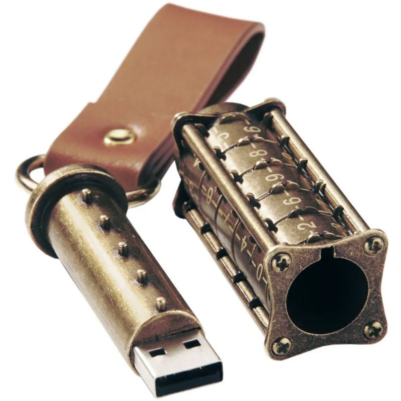 Clé de stockage USB cryptée steampunk