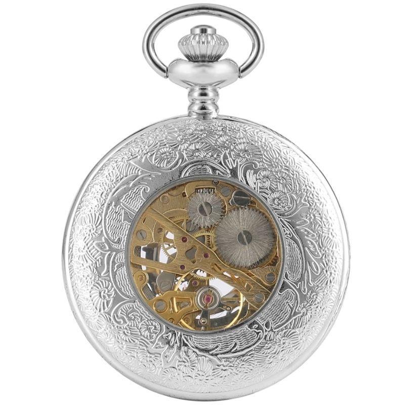 Coffret avec montre ancienne à gousset en acier