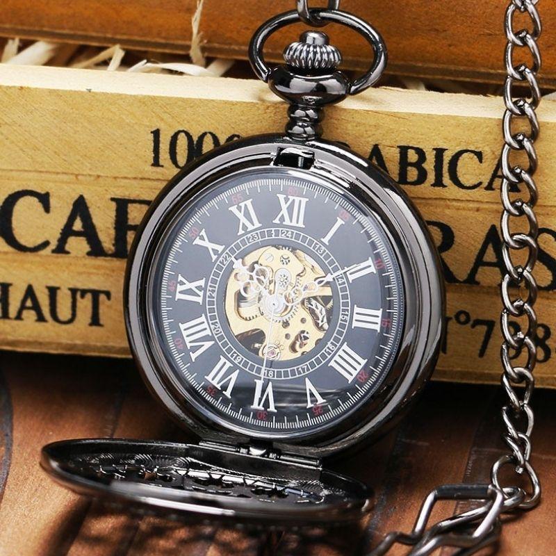 Coffret de montre de poche vintage pour homme