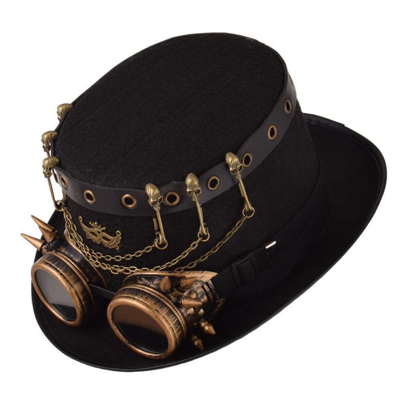 Coiffe haut-de-forme cabaret au style steampunk