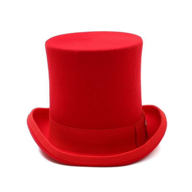 Coiffe rouge de type haut-de-forme