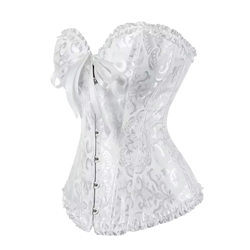 Corset blanc dans un style steampunk