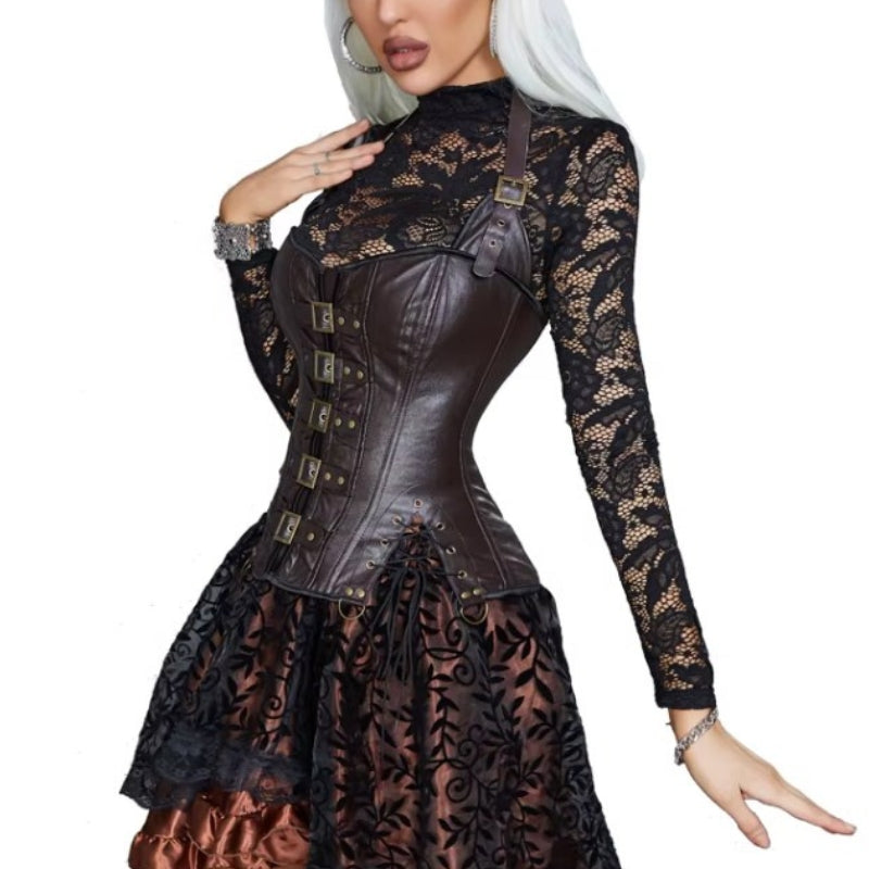 Corset de style steampunk aventurière