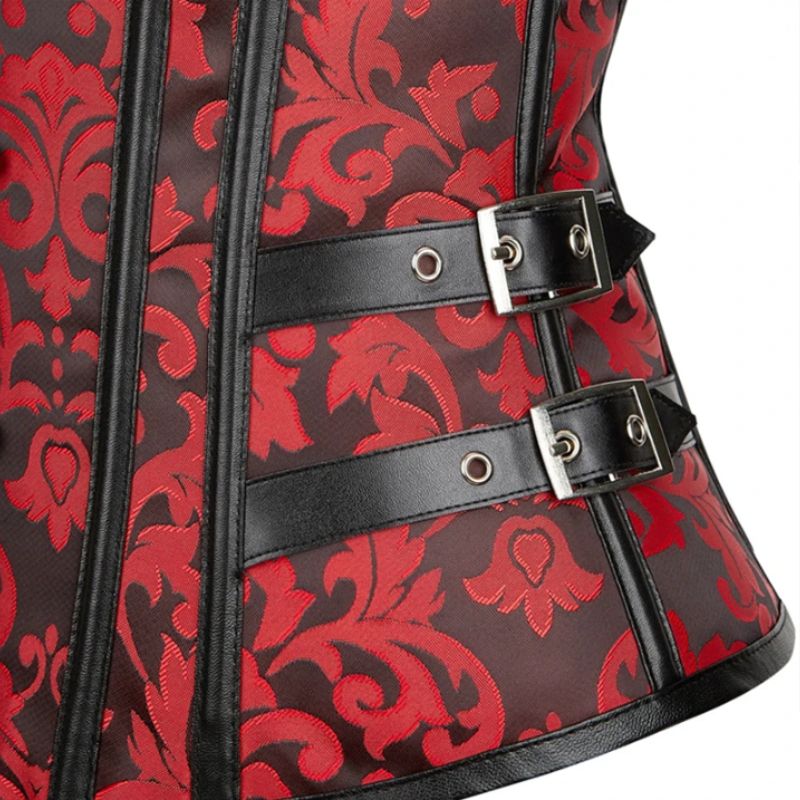 Corset de style steampunk couleur rouge