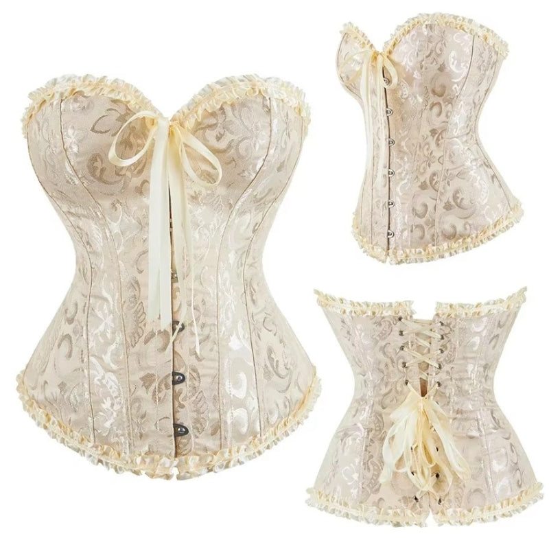 Corset de style steampunk en brocart