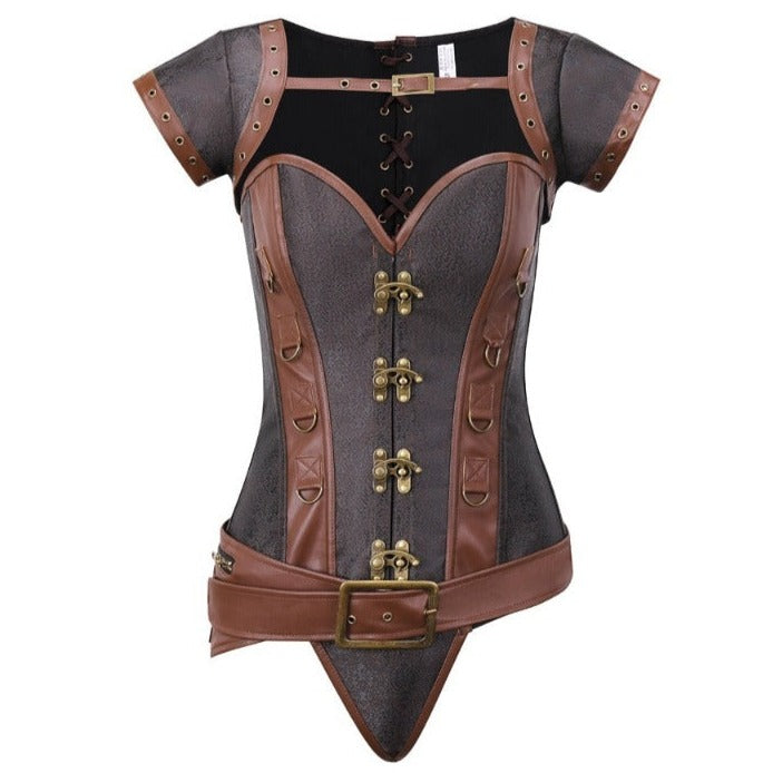 Corset en cuir de style steampunk