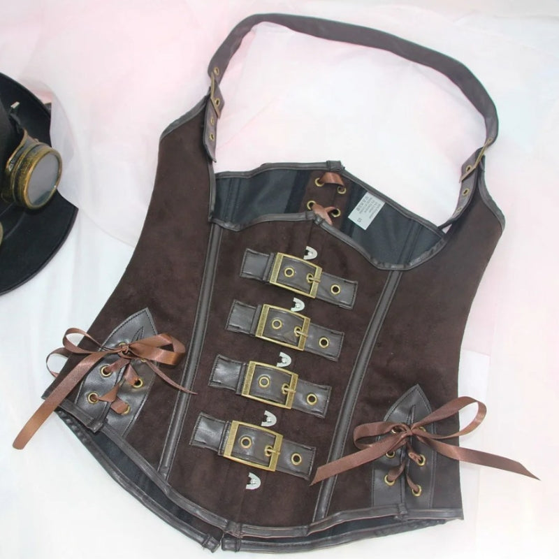 Corset en simili style steampunk