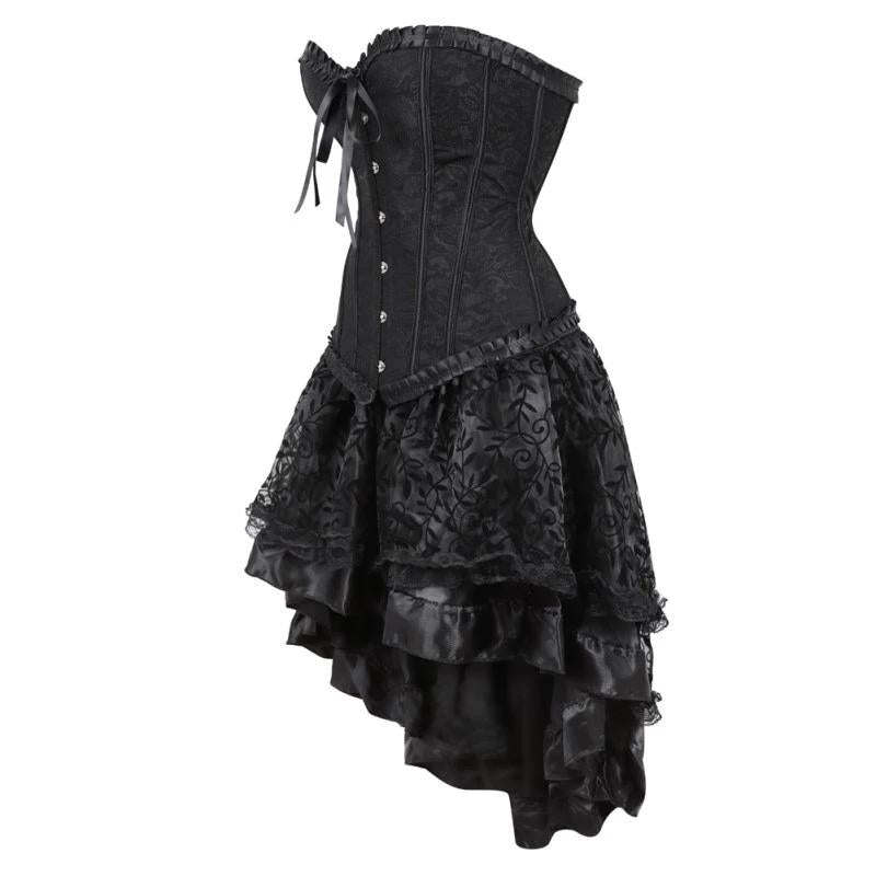 Corset et jupe en ensemble gothique