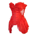 Corset féminin rétro rouge