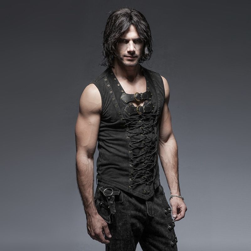 Corset homme à lacets au style steampunk