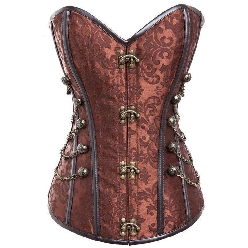 Corset marron au style steampunk
