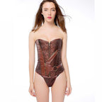 Corset marron au style steampunk vintage