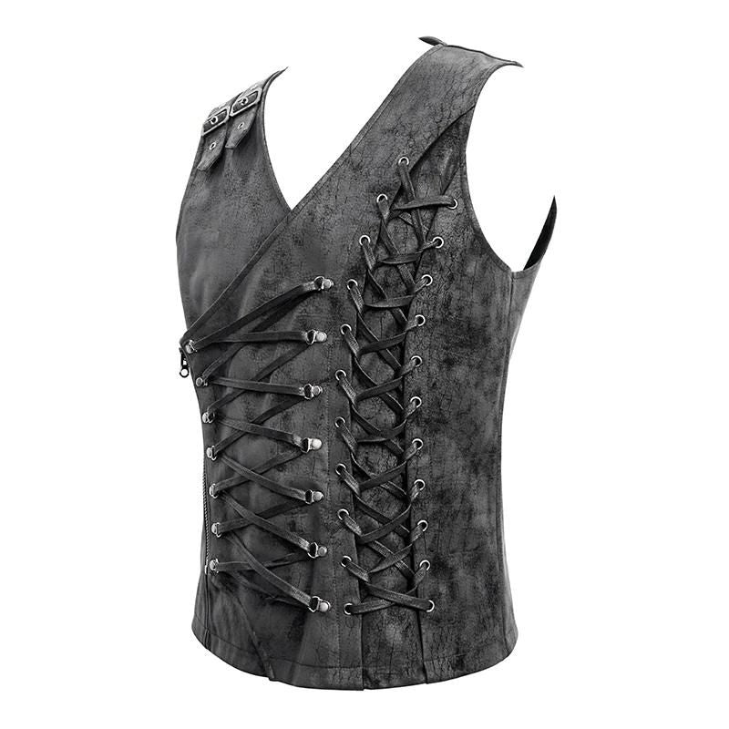 Corset masculin steampunk de coupe asymétrique