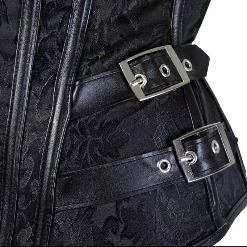 Corset noir esprit steampunk
