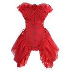 Corset rétro rouge pour femme