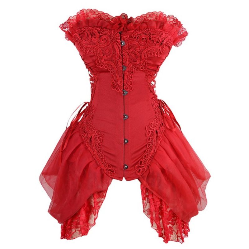 Corset rétro rouge pour femme