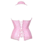 Corset rétro steampunk de couleur rose