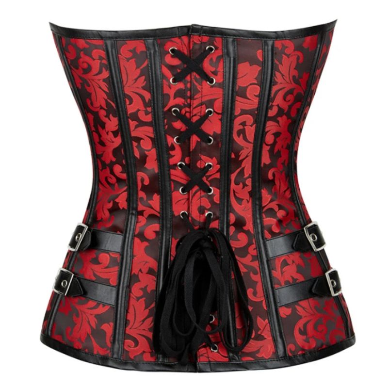 Corset rouge au style steampunk