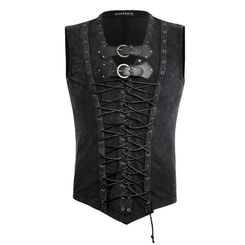 Corset steampunk à lacets pour homme