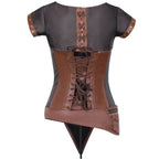 Corset steampunk confectionné en cuir