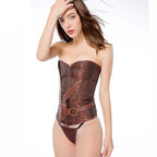 Corset steampunk marron au charme vintage