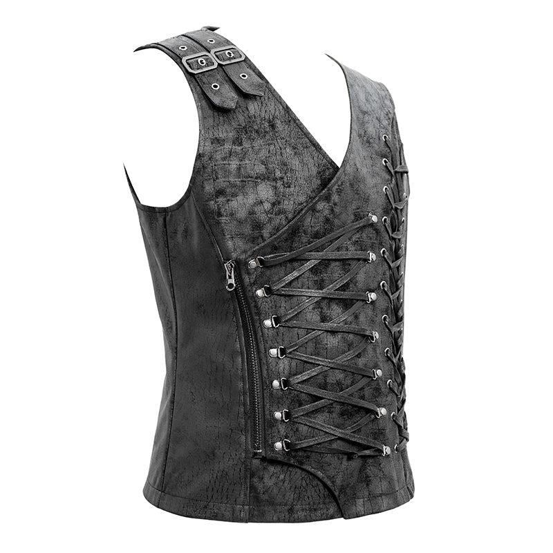 Corset steampunk pour homme au format asymétrique