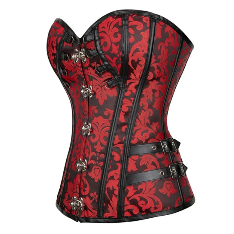 Corset steampunk rouge
