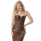 Corset style steampunk marron