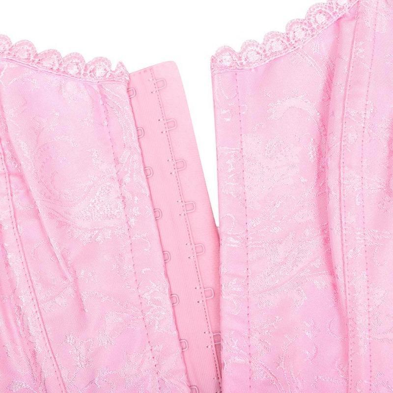 Corset vintage rose de style steampunk