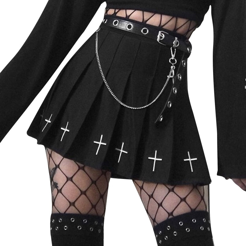 Courte jupe gothique noire