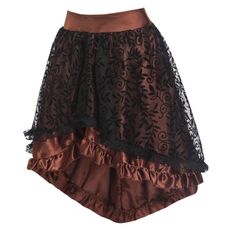 Courte jupe steampunk marron