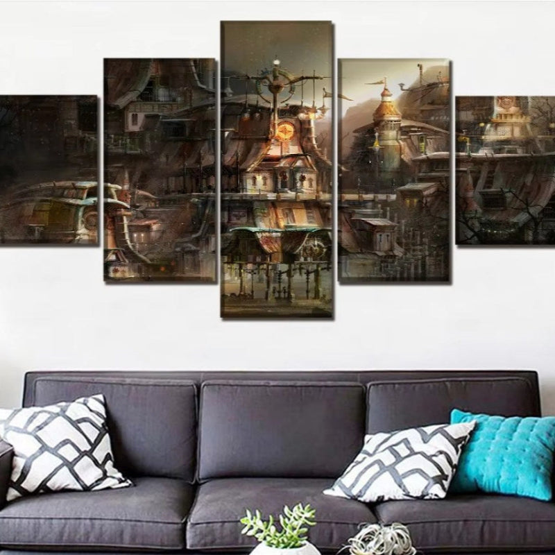 Décoration murale représentant un paysage fantastique