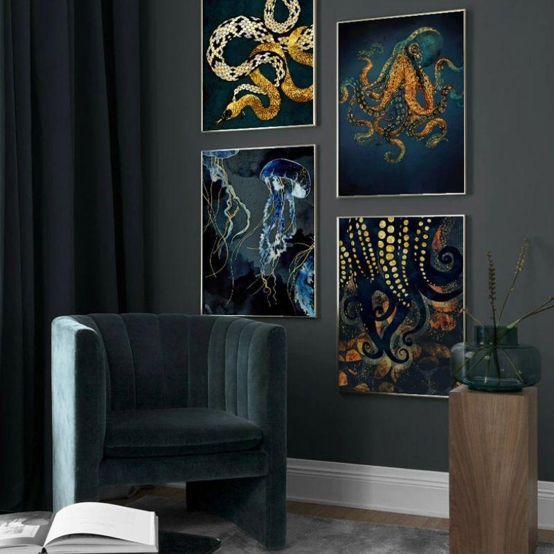 Décoration murale steampunk avec octopus