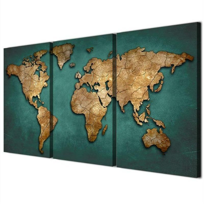 Décoration murale vintage carte du monde