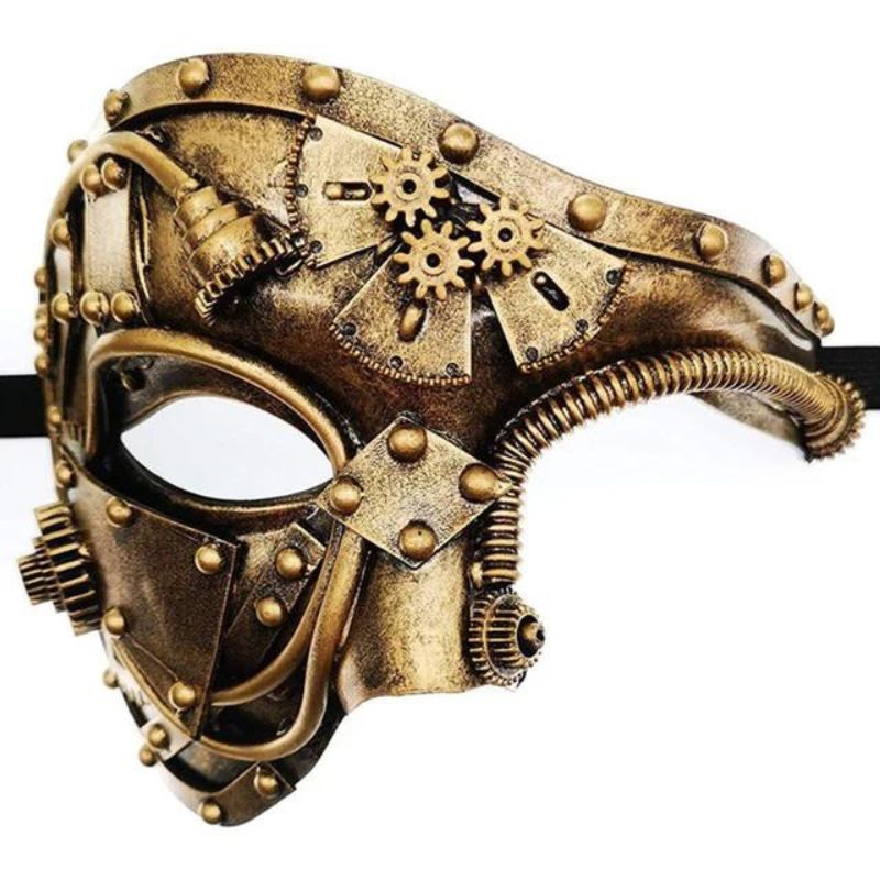 Demi-masque de style steampunk