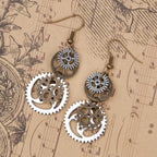 Engrenage steampunk en boucles d’oreilles