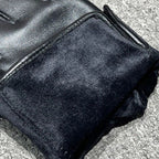 Gant en cuir de couleur noire pour homme