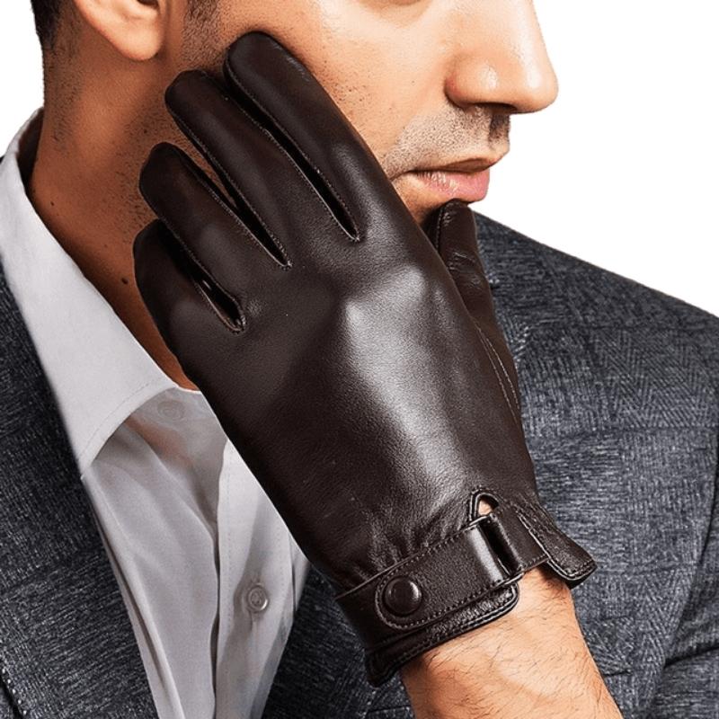 Gant masculin en cuir marron