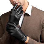 Gant noir en cuir pour homme