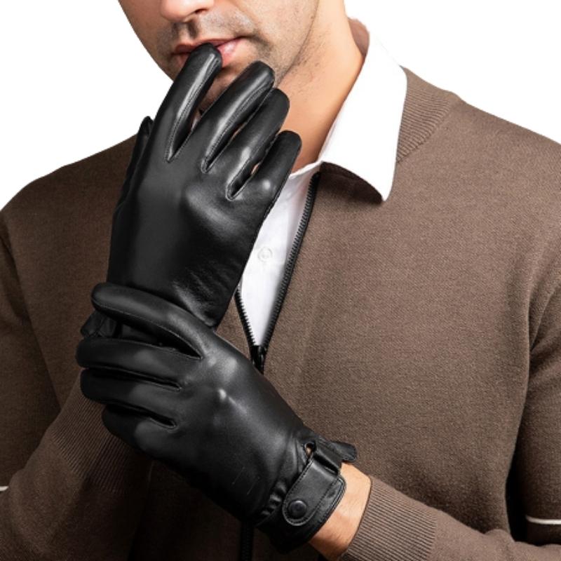 Gant noir en cuir pour homme