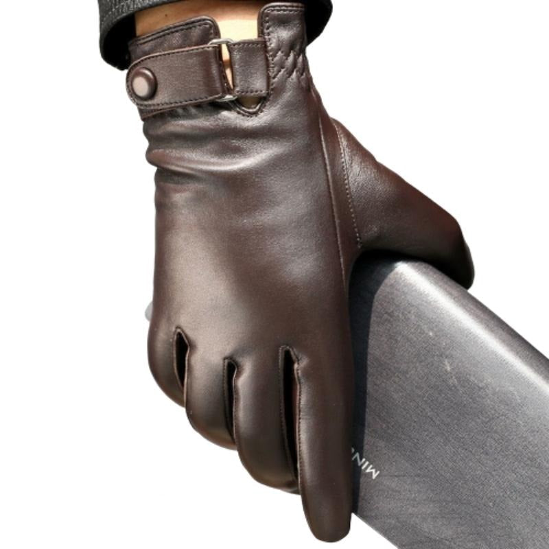 Gant pour homme en cuir marron