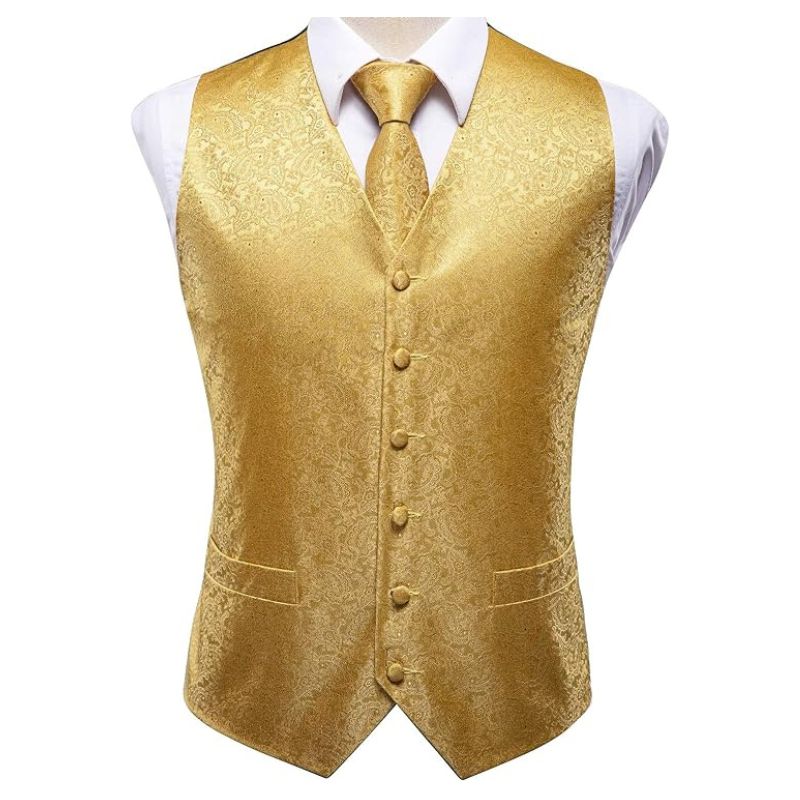 Gilet costume pour homme jaune