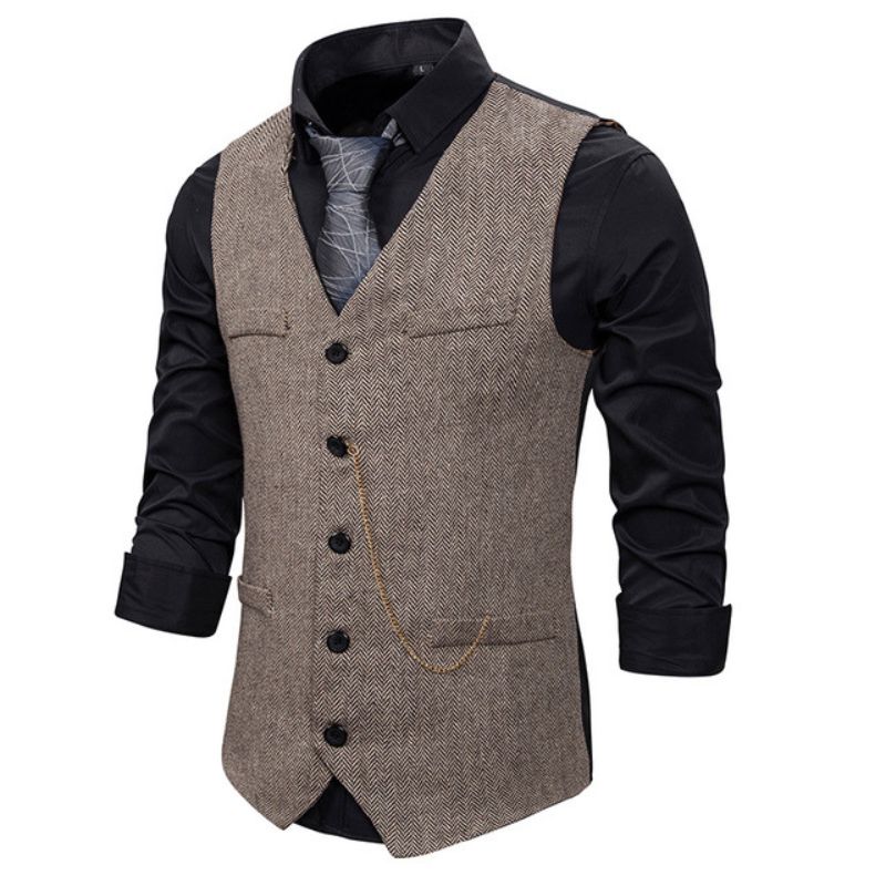 Gilet de costume à chaîne pour homme